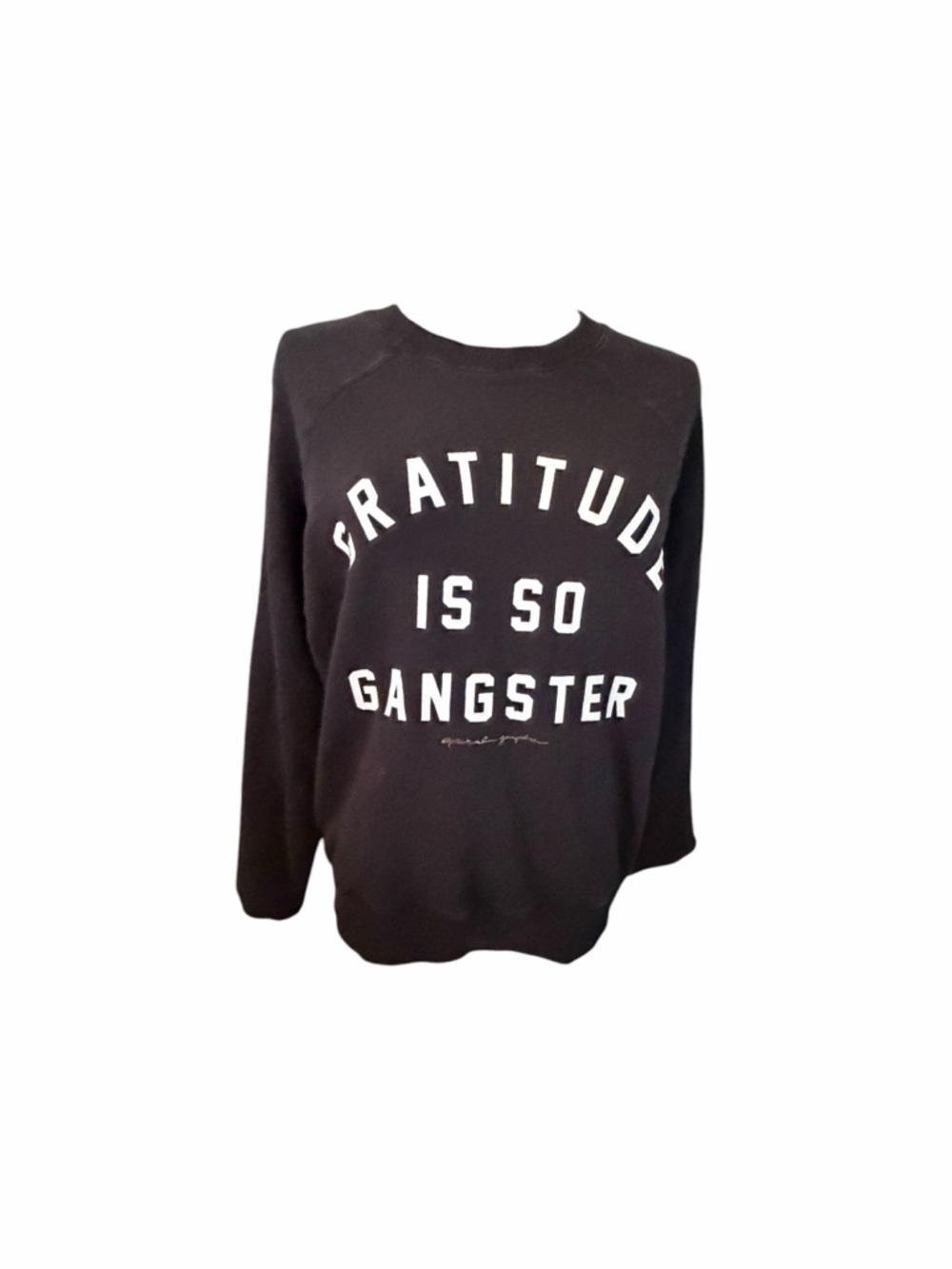 Spiritual Gangster "Gratitude Is So Gangster" Black Crewneck Sweatshirt Sz Small